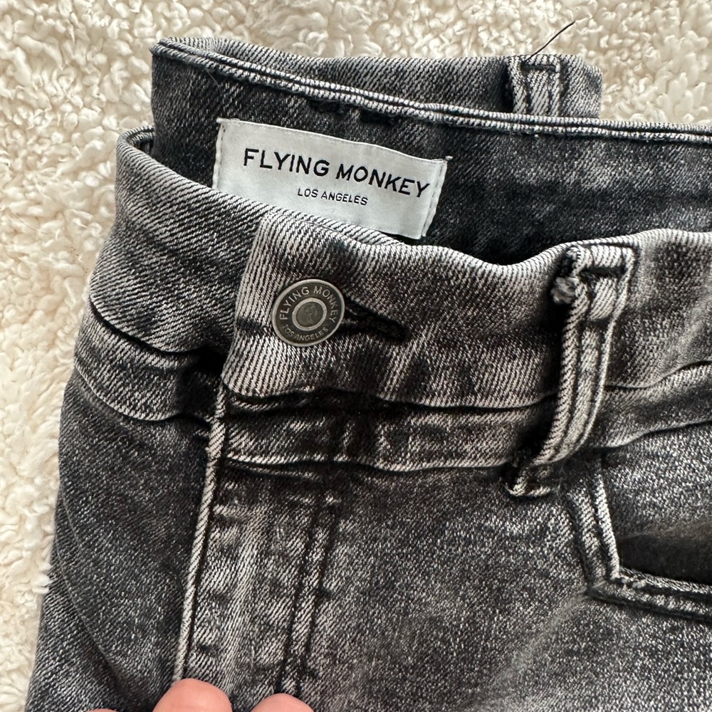Distressed Black Denim Shorts - Picture 6 of 9